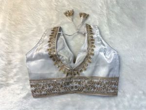 Elegant White &amp; Gold Blouse