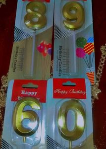 Golden Shimmer  Number Candles