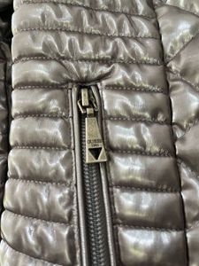 Chic Metallic Lilac Quilted Puffer Jacket