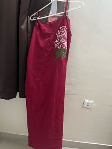 Red Embroidered Dress