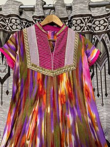 Stylish Multicolour Dress And Bangles