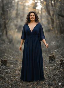 Elegant Navy Blue Maxi Dress