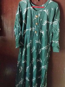 Green Floral Print Dress