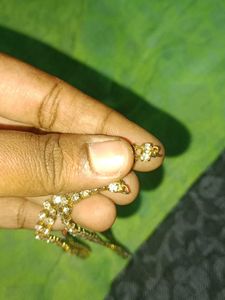 Gold Tone Jhumka Earrings With Waist Chain