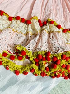 Embroided Dress With Pompom