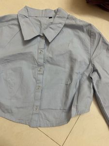 Blue Crop Shirt