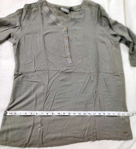 Elegant Olive Green XL Tunic Top