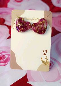 Heart Fresh Red Roses Earings