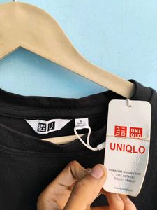 Solid Black Back Print T-shirt