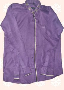 Carl Louis Purple Embroidered Polo