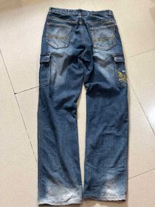 Embroidered Cargo Jeans