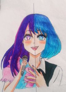 Anime girl drawing