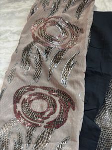 Brown Sequin Saree