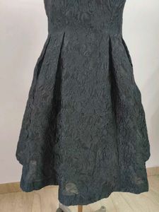 Elegant Black Sleeveless Fit &amp; Flare Dress
