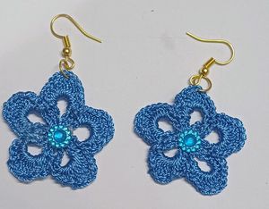 Blue Crochet Earrings