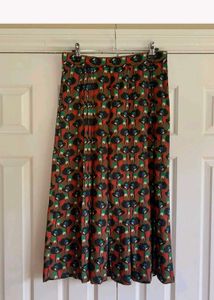 Zara long flared skirt with high waist and pattern