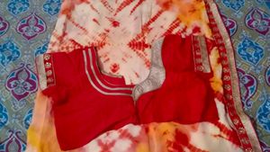 Pure Georgette Elegant Saree With Blouse