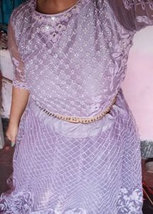 Full stiched Lavender Ethnic Gown at 850/-