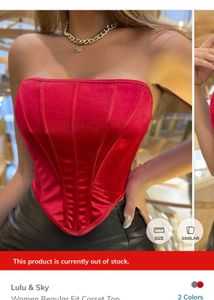 Lulu And Sky Red Corset Top