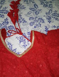 Red Embroidered Blouse