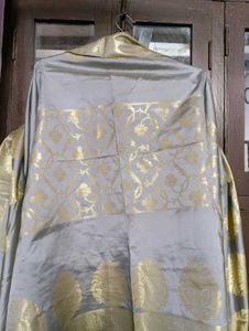 Grey Banarasi silk stole