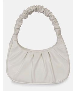 Off White PU Half Moon Shoulder Bag