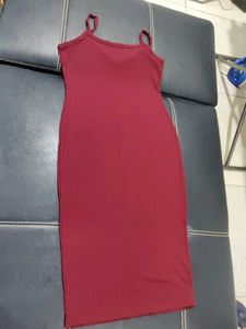 Burgundy Button-Down Dress