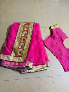 Hot Pink Saree