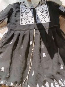 Elegant Black Embroidered Dress