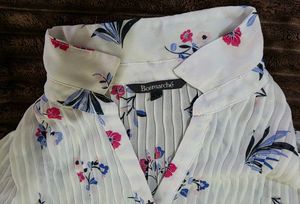 Floral White Shirt UK Classic 38