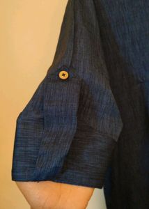 Navy Blue Pathani Kurti
