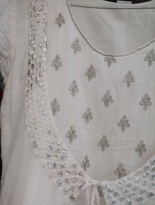 Attached Anarkali Jacket Style Cotton Gown