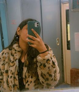 Animal Print Fur Zip Jacket.
