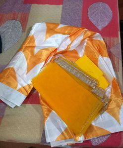 Yellow Free Size Lehenga With Unstitched Choli