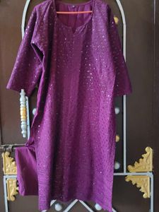 Purple Embellished Kurti