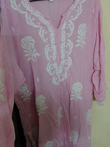 Pink Embroidered Kurti