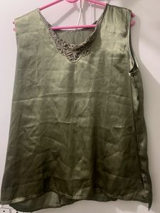 Green Sleeveless Top at Just ₹99