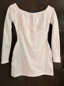 White Long Sleeve Mini Dress