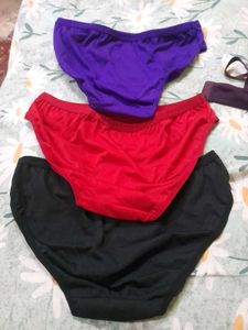 Black RED BLUE Briefs Set Of 3