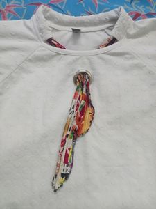 White Trendy Knot Top