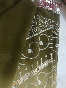 Designer Wedding Saree With Stitched Blouse