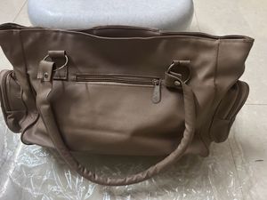 Leather Purse Handbag Wide Storage Multiple Zip