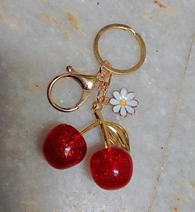 Cute Cherry &amp; Daisy Keychain