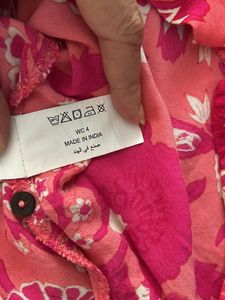 Utsa Floral  XS Kurti Rose Pink