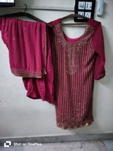 Rani Colour Embroidered Salwar Kameez Set