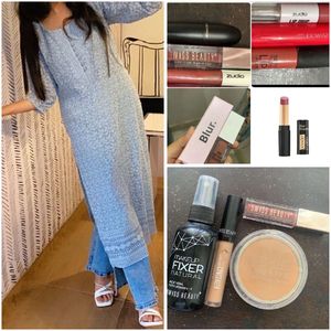 Elegant Blue Kurta With Makeup Kit