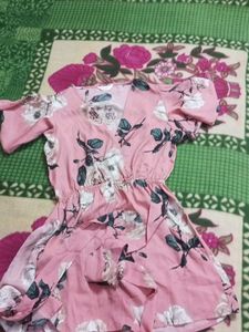 Floral Print Pink Mini Dress