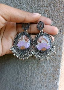 Floral Pressed Flower Dangle Earrings