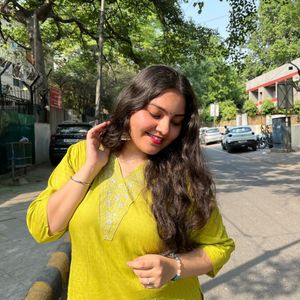 Lime Green Embroidered Kurti