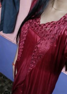 Maroon Night Gown